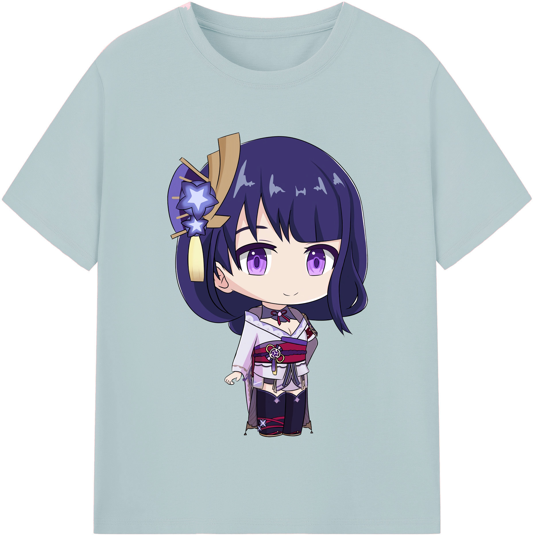 げんし神 雷電将軍 らいでんしょうぐん genshin Raiden Shogun 綿100％半袖Tシャツ（フロントプリント）